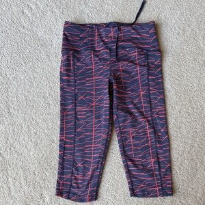 oiselle Navy Track Joggers with Pink Accent Lines